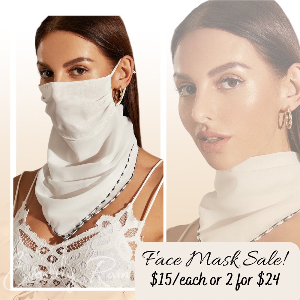 FACE MASK SALE! LAST ONE! Ivory Scarf Face Mask - Picture 1 of 12